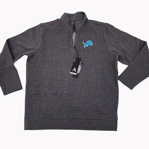 Antigua Mens XL Detroit Lions Hunk Quarter Zip Pullover New